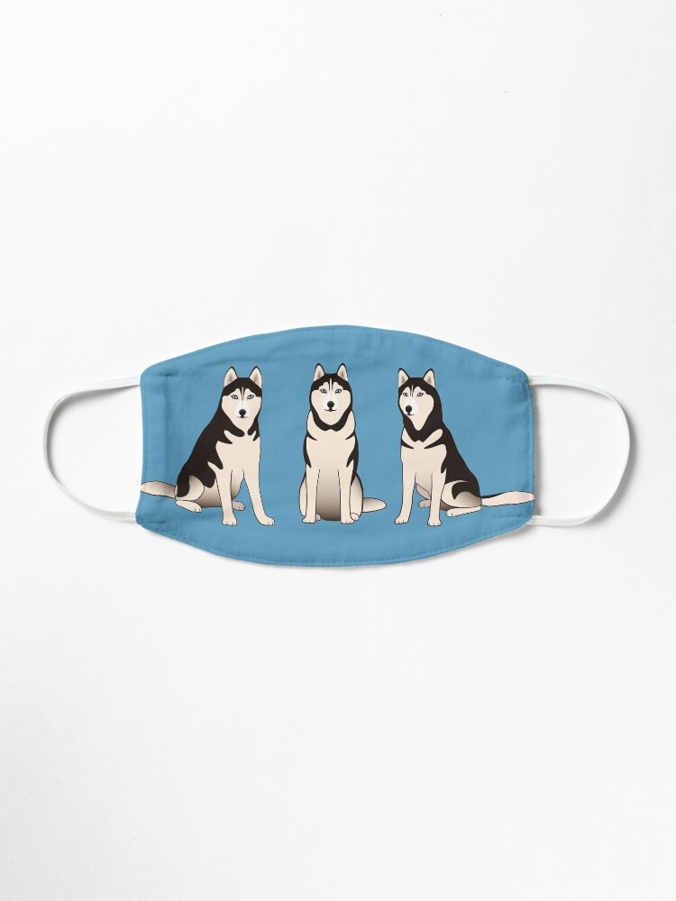 Alternate view of Husky Dogs on blue Mask