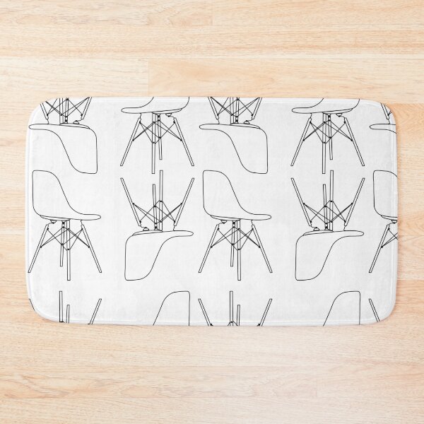 Item preview, Eames DSW chair - black and white line art pattern designed and sold by PippaPrints.