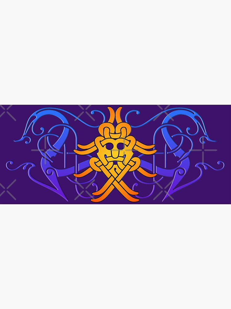 Thumbnail 3 of 3, Sticker, A Mashup of two Viking art styles, Urnes, Ringerike Style designed and sold by Odinist.