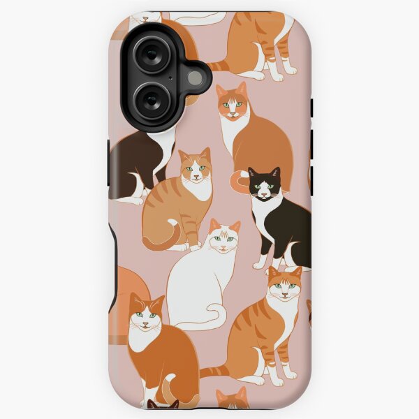 Aperçu de l'œuvre Chats roux sur fond rose créée et vendue par nadyanadya.