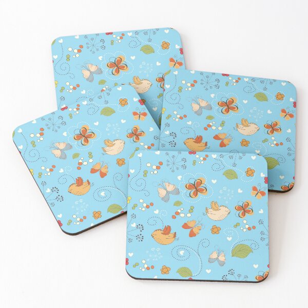 Item preview, Birds, flowers and butterflies, cute pattern, adorable motif with pastel color, spring aesthetic designed and sold by PattyTheGecko.