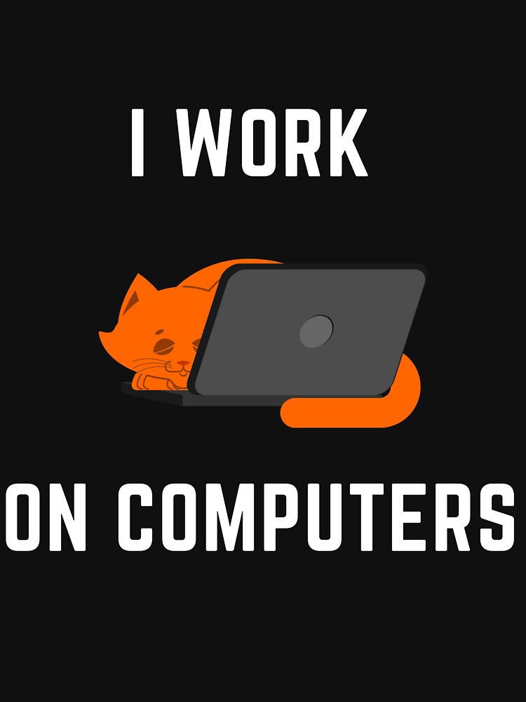 I Work on Computers Cat by NerdyandNatural