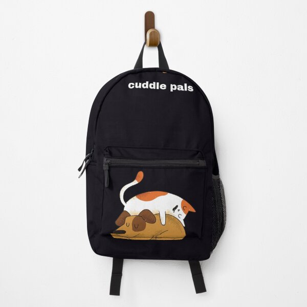 Item preview, "Cuddle Pals." . . . . Sleeping cat lays on sleeping dog. Friendly dog and cat are pals. designed and sold by JoelsCorner.