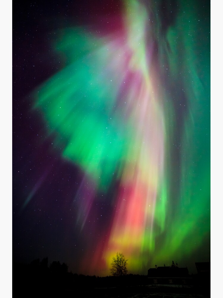 Beautiful multicolored northern lights in Finland by Juhku