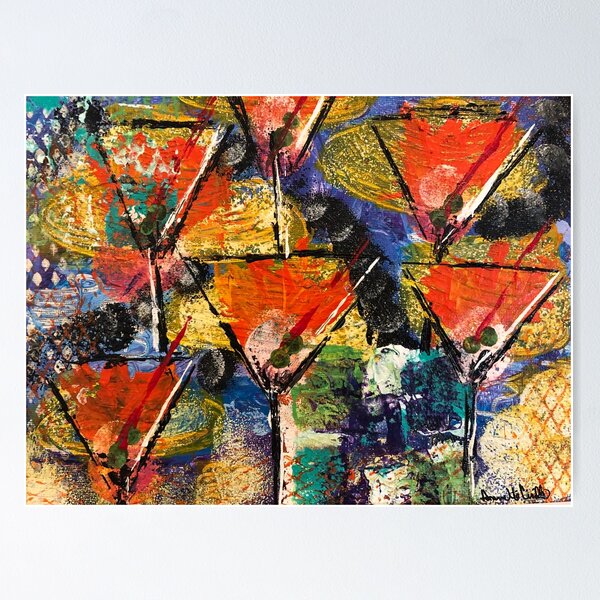 Item preview, abstract art, glasses, bright colors, fun art designed and sold by SaltyMob.