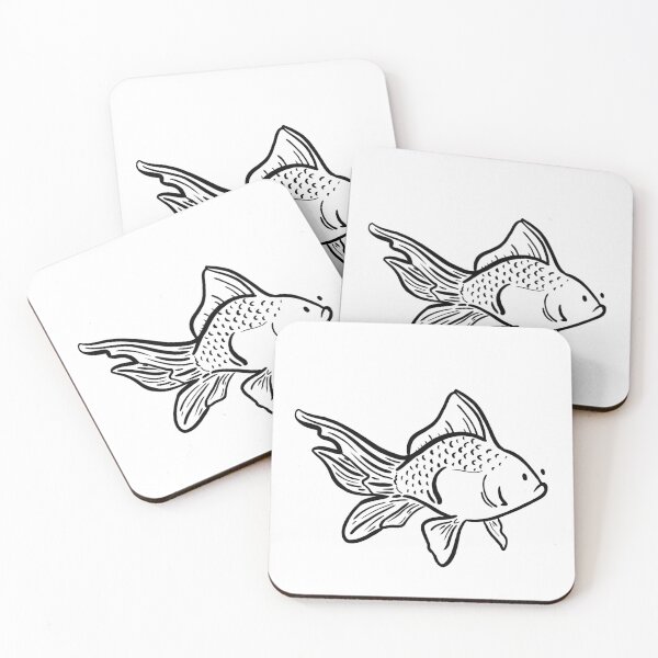 Item preview, Happy Little Black and White Goldfish Illustration designed and sold by bassoongirl123.