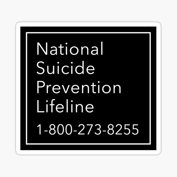 Artikel-Vorschau von Telefonnummer der National Suicide Prevention Lifeline, designt und verkauft von kyleerinker.