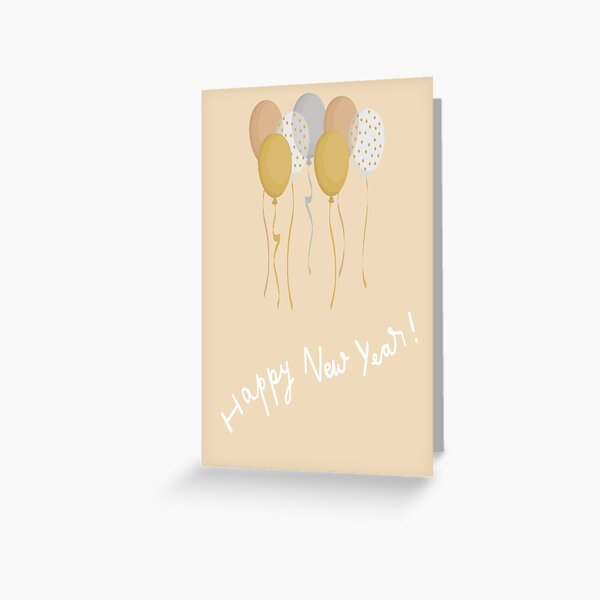 Item preview, Happy New Year, Golden Ballons designed and sold by mimosadesigns.