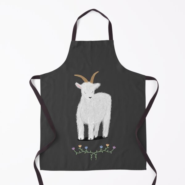 Item preview, Fluffy goat on dark grey background designed and sold by drawingKatarina.