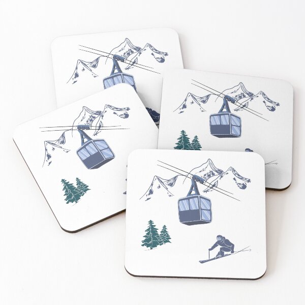 Item preview, Ski Lift Resort Winter Sports Scene designed and sold by TheInkElephant.