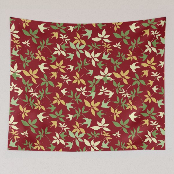 Item preview, Sparrows and leaves, for birds lovers, sparrow bird lover - Aesthetic Pattern designed and sold by PattyTheGecko.
