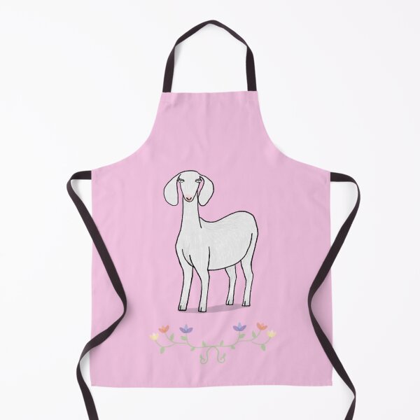 Item preview, Pretty white goat on pink background. designed and sold by drawingKatarina.