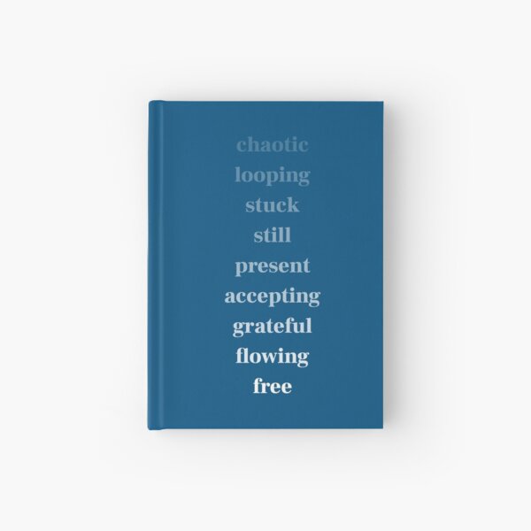 chaotic to free - white on navy Hardcover Journal
