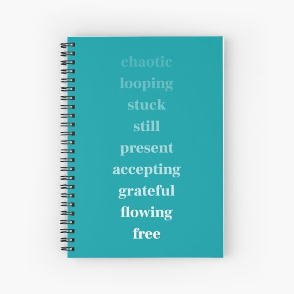 chaotic to free - white on teal Spiral Notebook