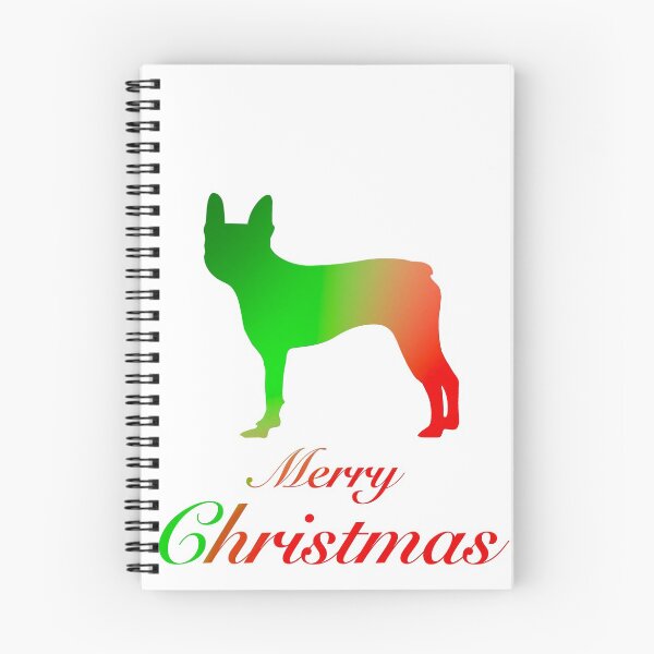 Item preview, dog christmas card boston terrier designed and sold by KikasArt.