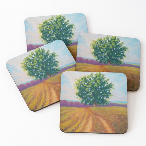 Item preview, Pastel painting - pree and field countryside landscape designed and sold by Red Witch Art.