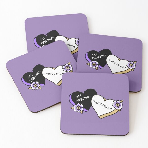 Item preview, They/Them Pronoun Pride Tattoo Hearts designed and sold by PookaLukaTuka.