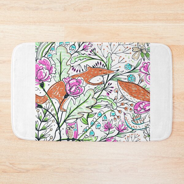 Item preview, Abstract Floral With Fox and Birds  designed and sold by TimeOfTheFuture.