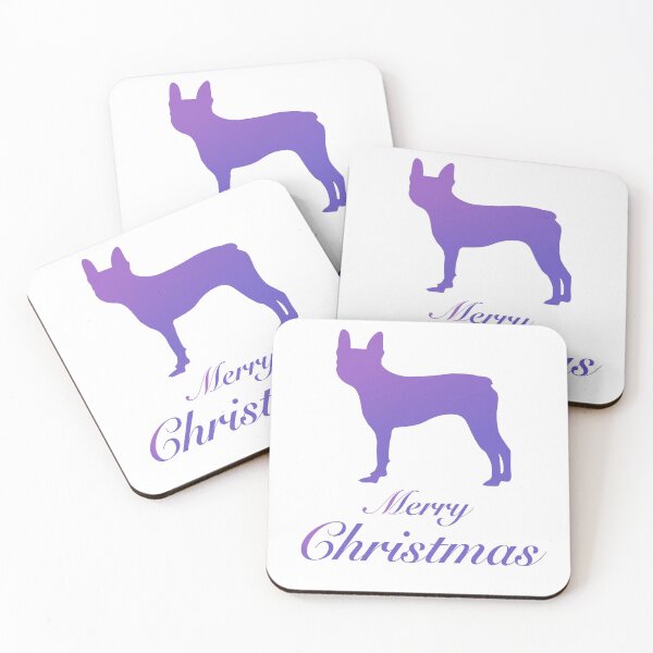 Item preview, dog greeting christmas card boston terrier / French bulldog designed and sold by KikasArt.