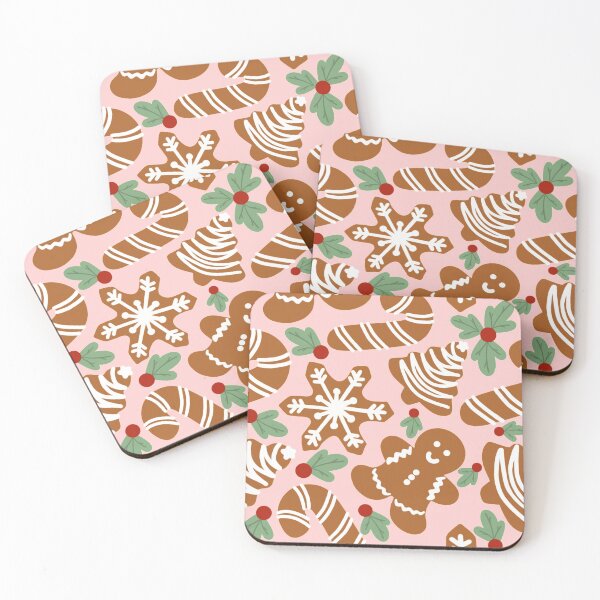 Item preview, Gingerbread and Holly (pink) designed and sold by Alysha Newton.