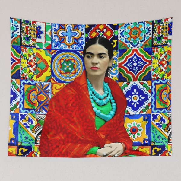 Item preview, Frida Kahlo Portrait with Mexican Tiles designed and sold by FridaArtGallery.