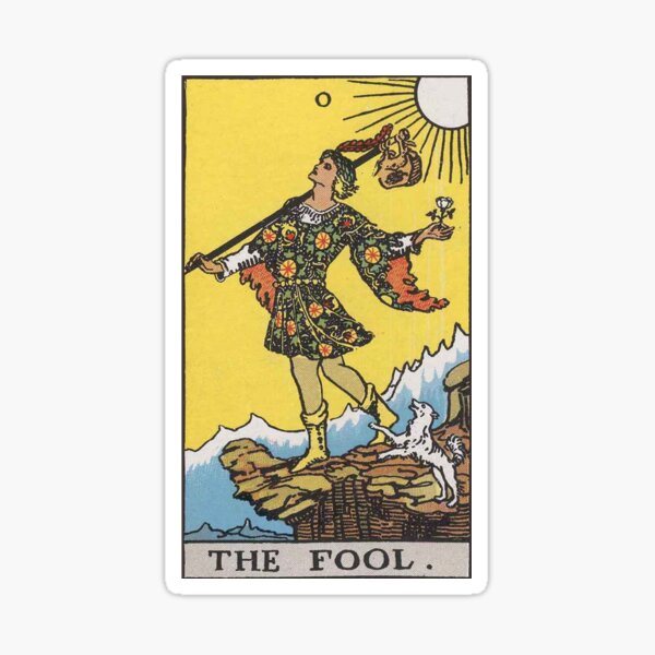 The Fool Tarot Card Rider Waite Classic Sticker