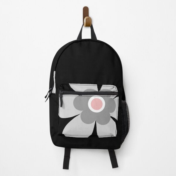 Item preview, Cute retro 70s simple flower power groovy block colour graphic, in soft pastel grey, blush pink and white on black designed and sold by Caroline Laursen.