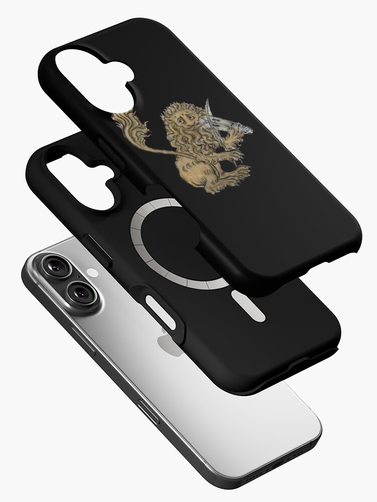 Thumbnail 2 von 4, iPhone-Hülle, Mittelalterlicher Löwe, der Musik spielt - Kunst des Mittelalters designt und verkauft von Qrhoo.