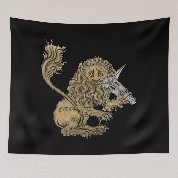 Item preview, Medieval Lion Playing Music - Middle Ages Art designed and sold by Qrhoo.