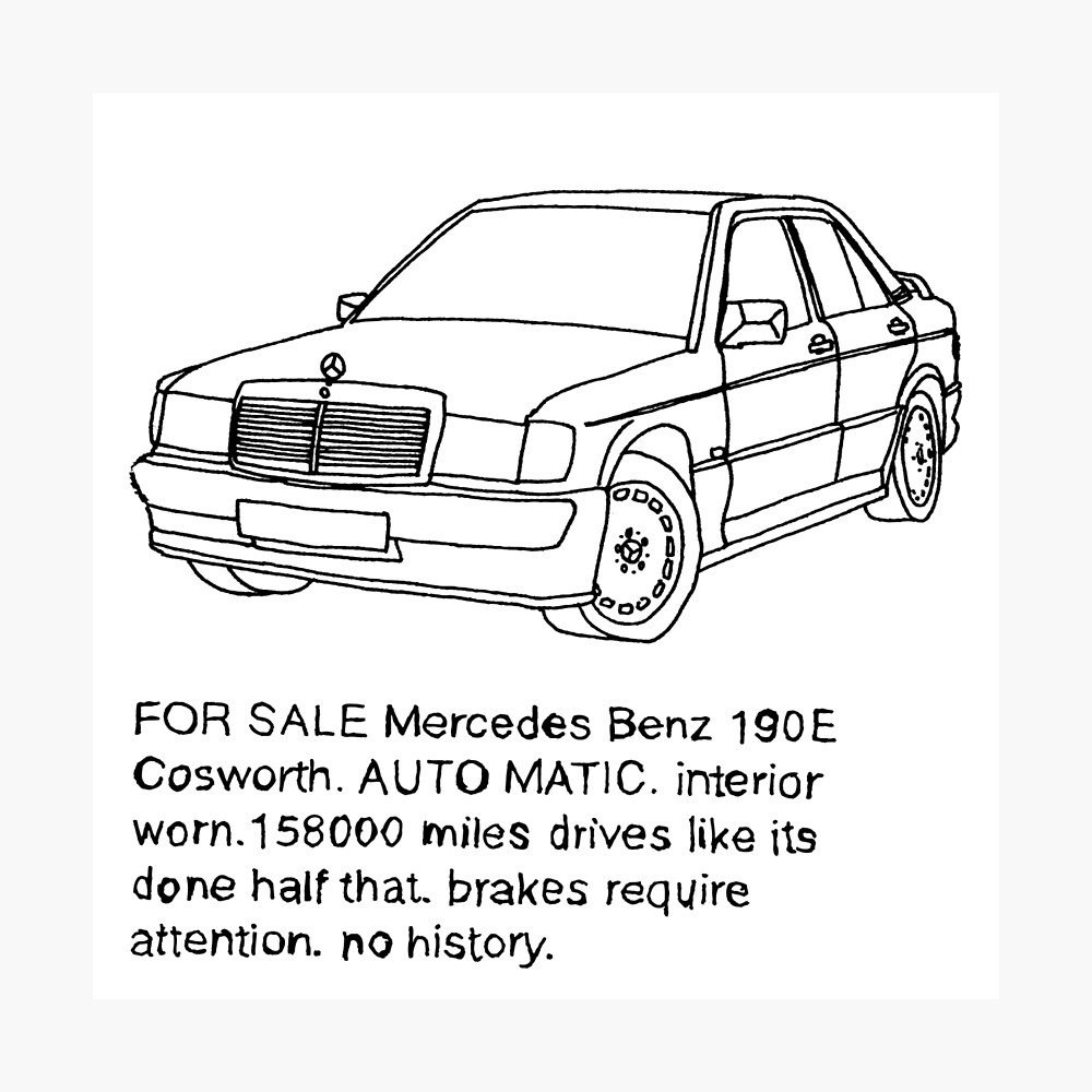 Mercedes 190e Cosworth Poster Von Revilocj Redbubble