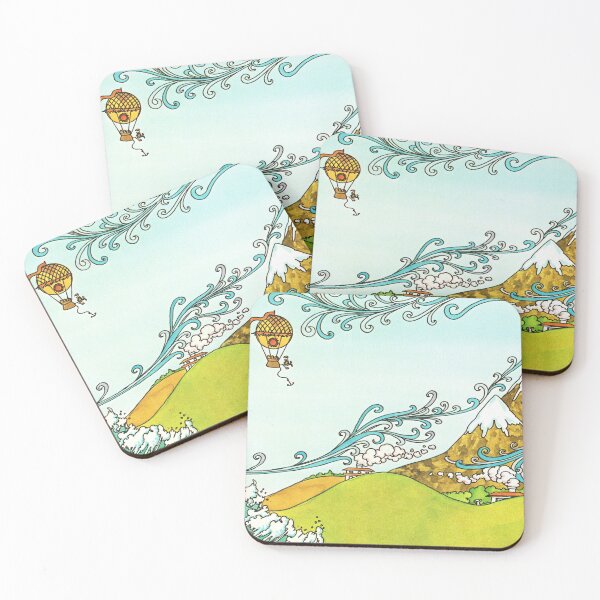Item preview, Seaside Mountain Village - 70s Vintage Illustration designed and sold by elevens.