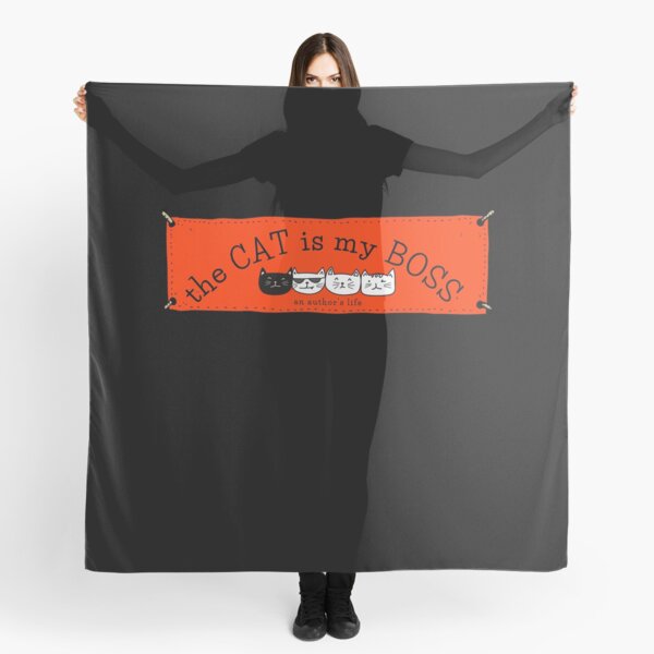 The CAT is my BOSS — an author's life! (red) Scarf