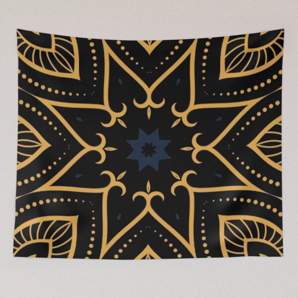 Item preview, Gold and dark blue mandala pattern designed and sold by sully-boutique.