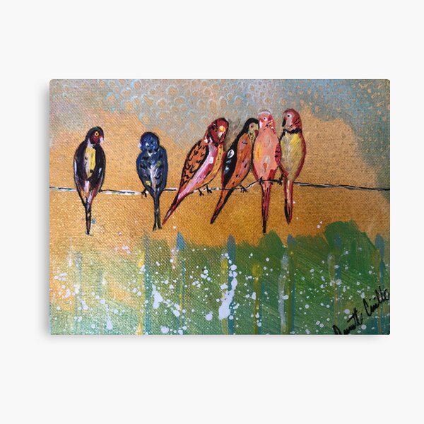 Item preview, Birds on a wire, Bird art, Original art designed and sold by SaltyMob.