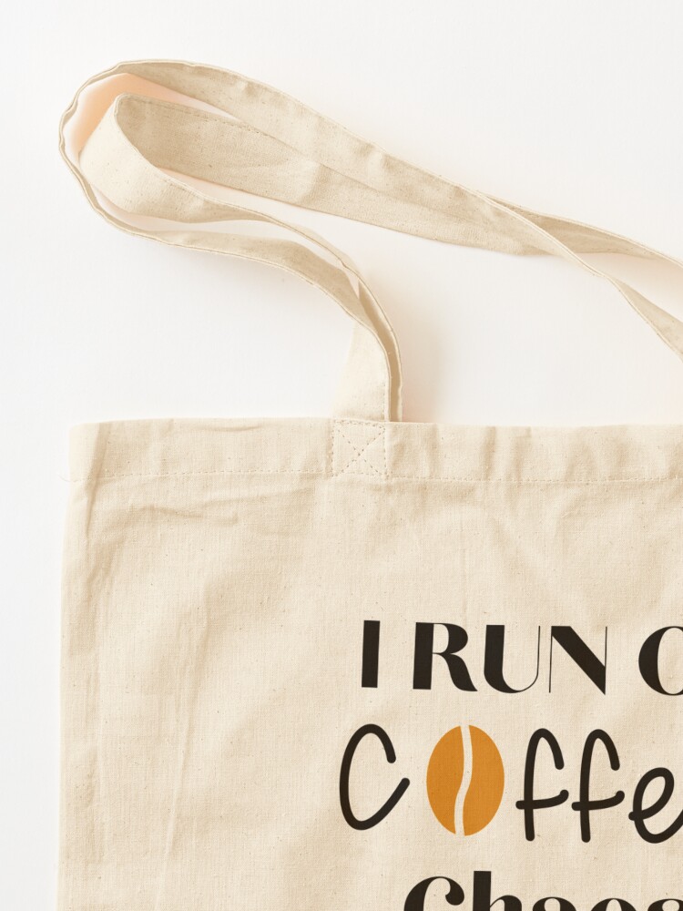 Shops I Run on Coffee Chaos and Cuss Words Tote Bag