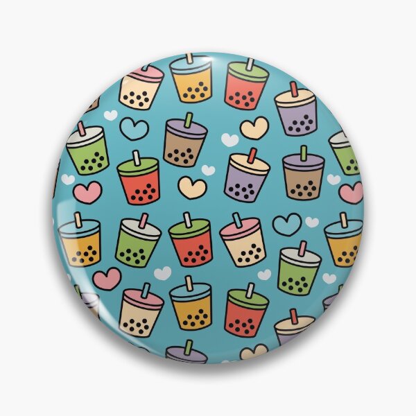 Item preview, Cute Bubble Tea Flavors and Hearts Pattern designed and sold by BobaTeaMe.