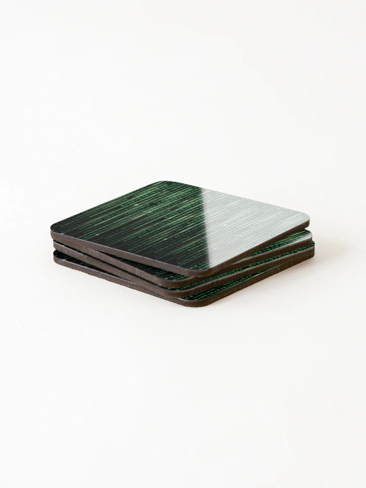 Thumbnail 4 of 5, Coasters (Set of 4), Binary code background matrix code designed and sold by Brendsy.