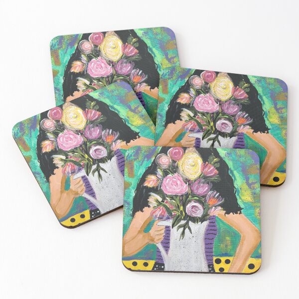 Item preview, Flowers, Flower art, girl portrait, gift for mom designed and sold by SaltyMob.