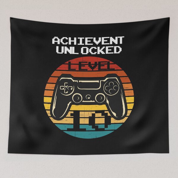 Item preview, birthday achievement unlocked level up gamer  designed and sold by PERsonalthreads.