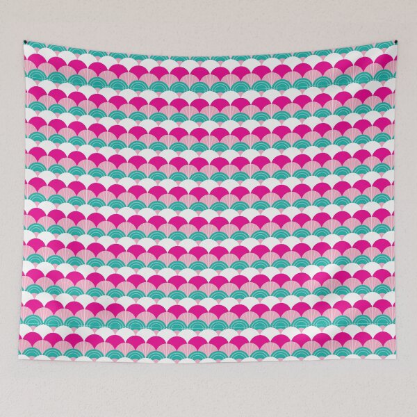 Item preview, MODERN SCALLOP PATTERN modern minimal bright PINK designed and sold by Kat Massard.