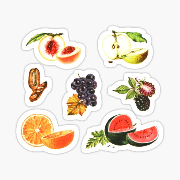 Artikel-Vorschau von Obst- und Beeren-Aufkleberpaket, designt und verkauft von elevens.