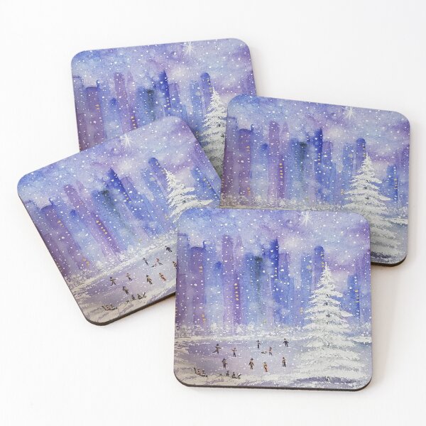 Item preview, Christmas in the City Watercolor Painting designed and sold by Smalltownart.