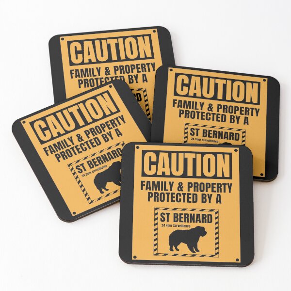 Item preview, Caution Family Protected by a Saint Bernard designed and sold by Guarddogdrive.