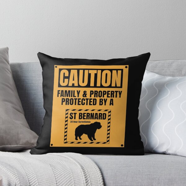Item preview, Caution Family Protected by a Saint Bernard designed and sold by Guarddogdrive.