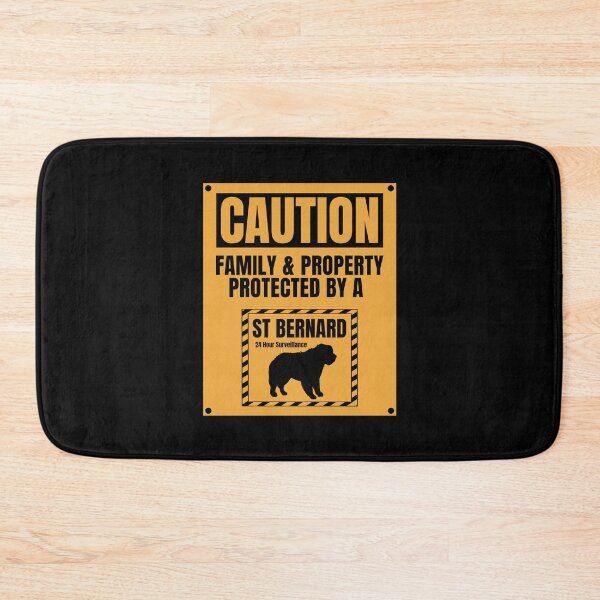 Item preview, Caution Family Protected by a Saint Bernard designed and sold by Guarddogdrive.