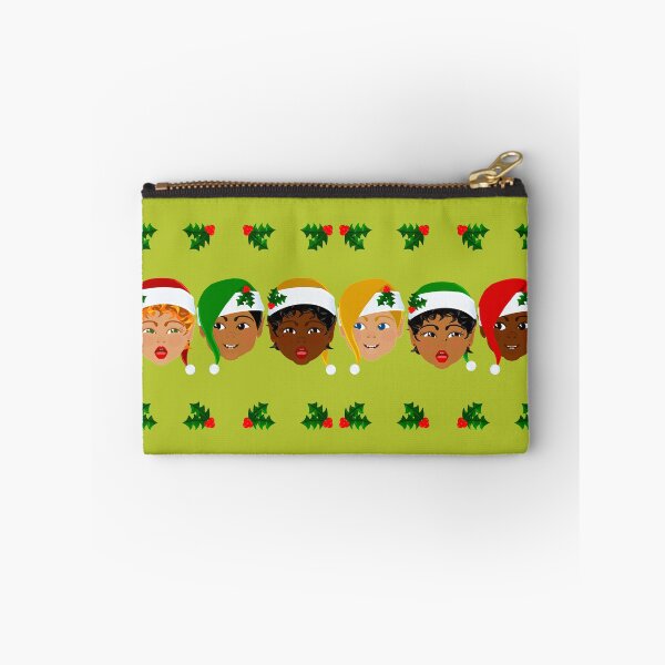 Item preview, Multiracial Christmas Elves with Holly Berries designed and sold by Sheila Pressley.