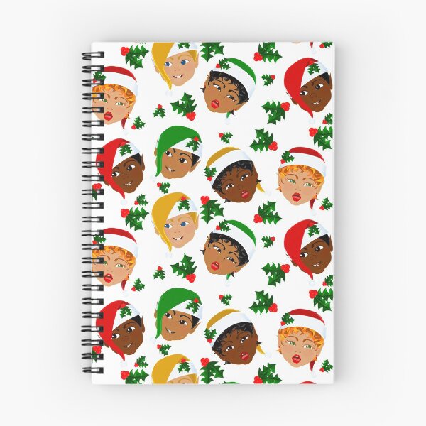 Item preview, Multiracial Christmas Elves with Holly Berries designed and sold by Sheila Pressley.
