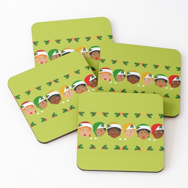 Item preview, Multiracial Christmas Elves with Holly Berries designed and sold by Sheila Pressley.