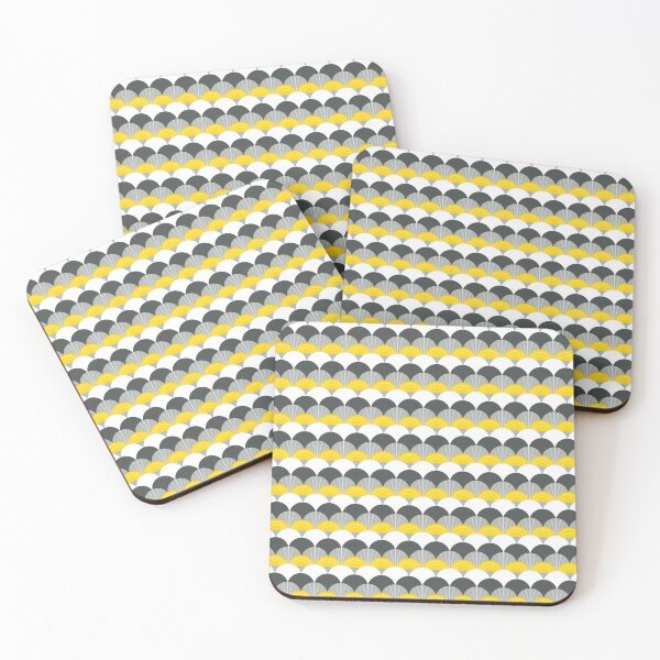 Item preview, MODERN SCALLOP PATTERN modern minimal bright yellow gray designed and sold by Kat Massard.