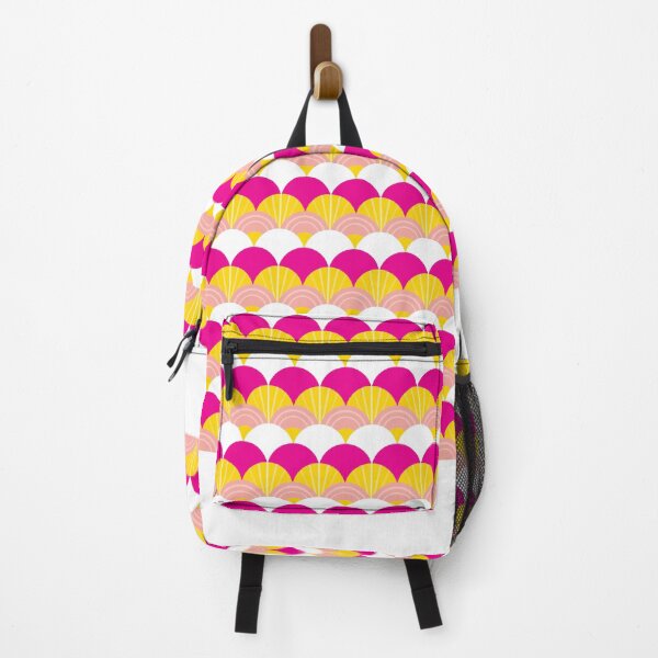 Item preview, MODERN SCALLOP PATTERN modern minimal bright yellow pink designed and sold by Kat Massard.